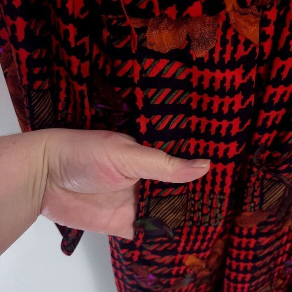 Vintage 100% Silk Anne Crimmins for Umi Collections Houndstooth + Florals Dress - Picture 14 of 16